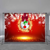 Aperturee - Spark Red Green Hand Balls Snow Christmas Backdrop